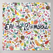 EAT DE waterverf "RAINBOW" voor kleurrijke vruchte Poster (Voorkant)