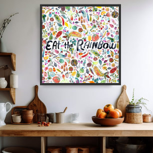 EAT DE waterverf "RAINBOW" voor kleurrijke vruchte Poster