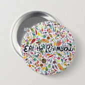 EAT DE waterverf "RAINBOW" voor kleurrijke vruchte Ronde Button 7,6 Cm (Voorkant /achterkant)