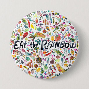 EAT DE waterverf "RAINBOW" voor kleurrijke vruchte Ronde Button 7,6 Cm