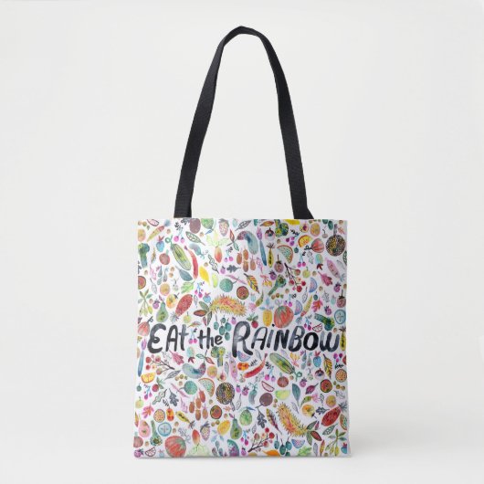 EAT DE waterverf "RAINBOW" voor kleurrijke vruchte Tote Bag (Voorkant)