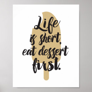 Eat Dessert First Ice Cream Bar Poster
