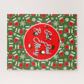 Eat Dink & Be Merry Red Green Ho Ho Pickleball Legpuzzel (Horizontaal)