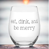 Eat Dink en Be Merry Pickleball Wijnglas Zonder Voet