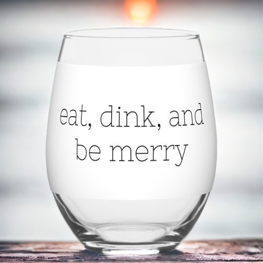 Eat Dink en Be Merry Pickleball Wijnglas Zonder Voet