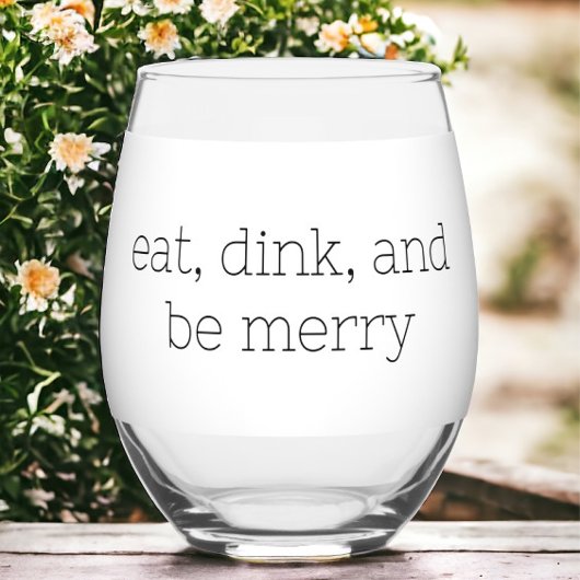 Eat Dink en Be Merry Pickleball Wijnglas Zonder Voet