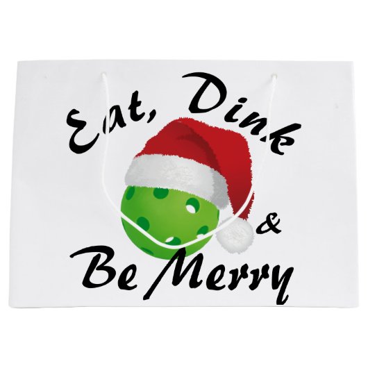 Eat, Dink en Wees prettig kerstbal Grote Groot Cadeauzakje (Voorkant)