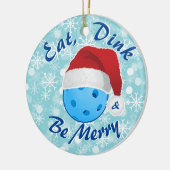 Eat, Dink en Wees prettig kerstbal kerstbal Keramisch Ornament (Links)