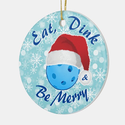 Eat, Dink en Wees prettig kerstbal kerstbal Keramisch Ornament (Links)