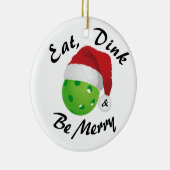 Eat, Dink en Wees prettig kerstbal kerstbal Keramisch Ornament (Rechts)
