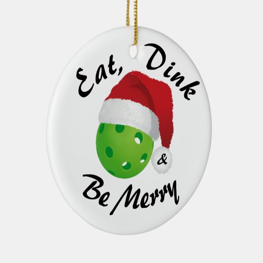 Eat, Dink en Wees prettig kerstbal kerstbal Keramisch Ornament (Rechts)