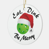 Eat, Dink en Wees prettig kerstbal kerstbal Keramisch Ornament (Links)