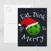 Eat Dink en Wees vrolijk kerstbal Feestdagenkaart (Voorkant / Achterkant)