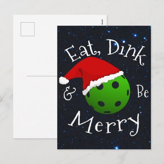 Eat Dink en Wees vrolijk kerstbal Feestdagenkaart (Voorkant / Achterkant)