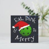 Eat Dink en wees vrolijk kerstbal Feestdagenkaart (Staand voorkant)
