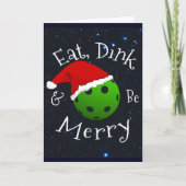 Eat Dink en Wees vrolijk kerstbal Kaart (Voorkant)