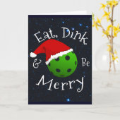 Eat Dink en Wees vrolijk kerstbal Kaart (Gele Bloem)