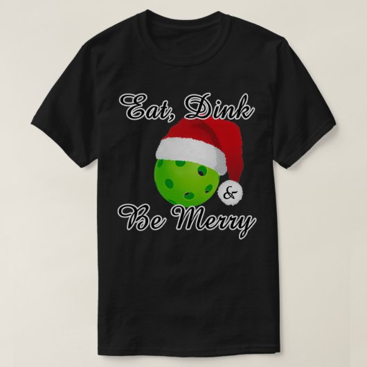 Eat Dink en Wees vrolijk kerstbal T-shirt (Design voorkant)