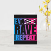 Eat Don't Sleep Rave Repeat Edm Quote Music - Rave Kaart (Gele Bloem)