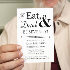 Eat Drink 70 Retro 70th Birthday Kaart