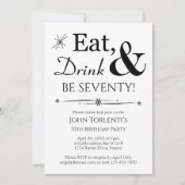 Eat Drink 70 Retro 70th Birthday Kaart (Voorkant)