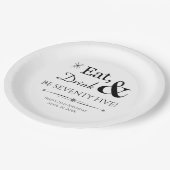 Eat Drink & 75 Retro 75th Birthday Papieren Bordje (Gekanteld)