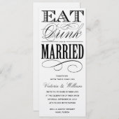 EAT, DRINK | AFBEELDINGSINVITATIE 1 KAART (Voorkant / Achterkant)