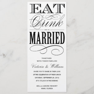 EAT, DRINK   AFBEELDINGSINVITATIE 1 KAART