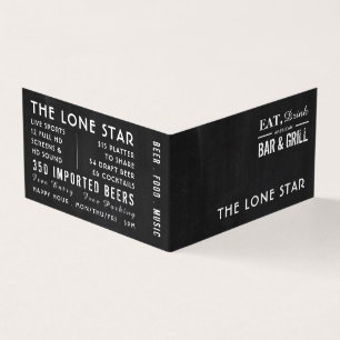 Eat, Drink-alkboard, Pub/Brewery, gedetailleerd Visitekaartje