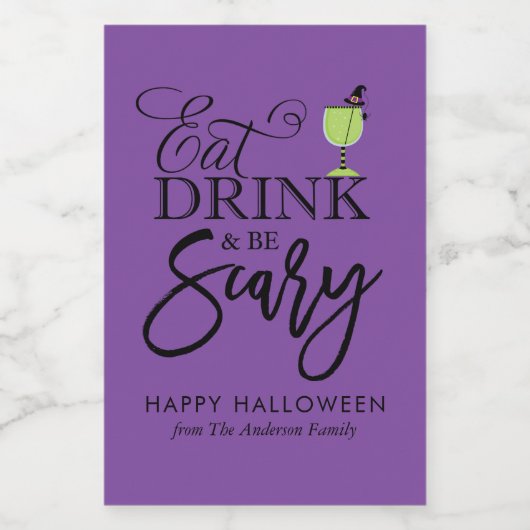 "Eat, Drink and be eng" Wijn Etiket (Enkel label)