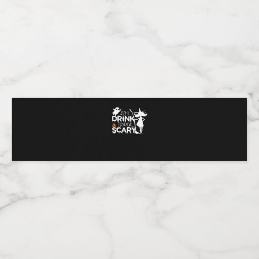 Eat Drink And Be Funny Scary Waterfles Etiket (Enkel label)