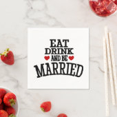 Eat Drink and be huwelijksbruiloft Cocktail Napkin Servet (Insitu)