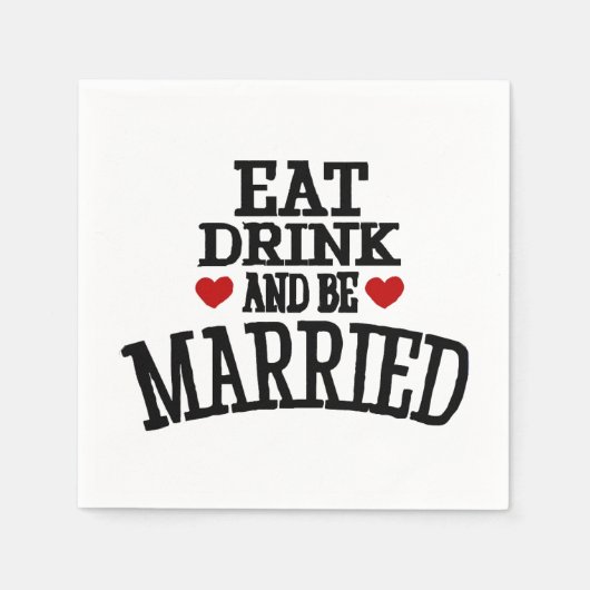 Eat Drink and be huwelijksbruiloft Cocktail Napkin Servet (Voorkant)