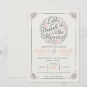 Eat Drink and be huwelijkshuwelijksuitnodiging Kaart (Voorkant / Achterkant)