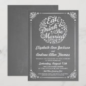 Eat Drink and be huwelijkshuwelijksuitnodiging Kaart (Voorkant / Achterkant)