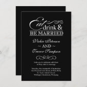 Eat Drink and be huwelijkshuwelijksuitnodigingen Kaart (Voorkant / Achterkant)