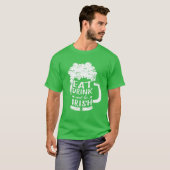Eat Drink and be Irish Beer Ireland St Patrick's D T-shirt (Voorkant volledig)