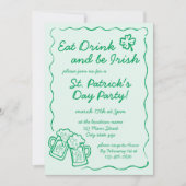 Eat Drink and Be Irish Party Invitation Kaart (Voorkant)
