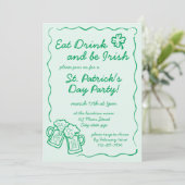 Eat Drink and Be Irish Party Invitation Kaart (Staand voorkant)