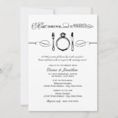 Eat Drink and be Married Black Rehearsal Dinner Kaart (Voorkant)