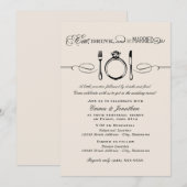 Eat Drink and be Married Black Rehearsal Dinner Kaart (Voorkant / Achterkant)