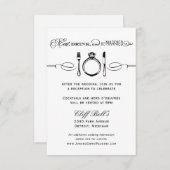 Eat Drink and be Married Black Weddenschap Recepti Kaart (Voorkant / Achterkant)