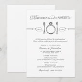 Eat Drink and be Married Charcoal Rehearsal Dinner Kaart (Voorkant / Achterkant)