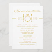 Eat Drink and be Married Gold Rehearsal Dinner Kaart (Voorkant / Achterkant)