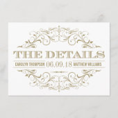 Eat Drink and be Married Gold Wedding Details Informatiekaartje (Achterkant)