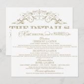 Eat Drink and be Married Gold Wedding Details Informatiekaartje (Voorkant / Achterkant)