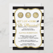 Eat Drink and Be Married Invitation, Faux Gold Kaart (Voorkant)