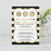 Eat Drink and Be Married Invitation, Faux Gold Kaart (Staand voorkant)