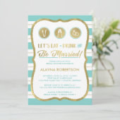 Eat Drink and Be Married Invitation, Faux Gold Kaart (Staand voorkant)