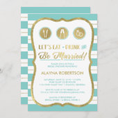 Eat Drink and Be Married Invitation, Faux Gold Kaart (Voorkant / Achterkant)